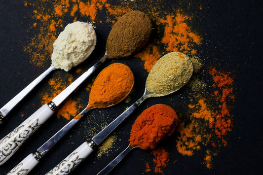 Pure Garlic Powder - colorful spice powders including garlic